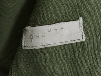 60s 米軍実物 US ARMY コットン サテン ユーティリティ シャツ S 程 / ヴィンテージ OG107 筒袖 1st 後期 ミリタリー 軍物 ワッペン付き 