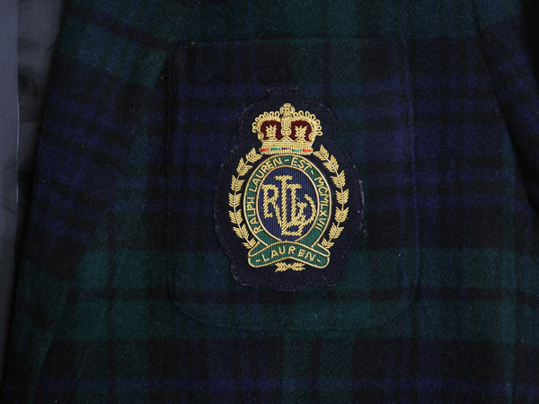 90s ローレン ラルフローレン テーラード ジャケット レディース XL / オールド ポロ ウール カシミヤ ブラックウォッチ ブレザー きれいめ