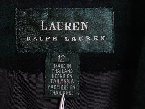 90s ローレン ラルフローレン テーラード ジャケット レディース XL / オールド ポロ ウール カシミヤ ブラックウォッチ ブレザー きれいめ