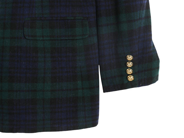 90s ローレン ラルフローレン テーラード ジャケット レディース XL / オールド ポロ ウール カシミヤ ブラックウォッチ ブレザー きれいめ