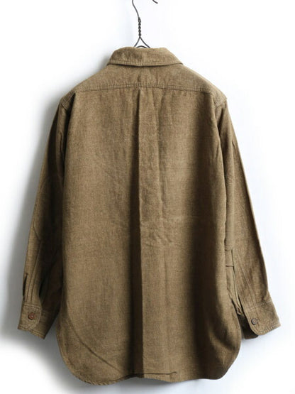 30's U.S.ARMY プルオーバー マチ付き ウール 長袖 シャツ (M 程)