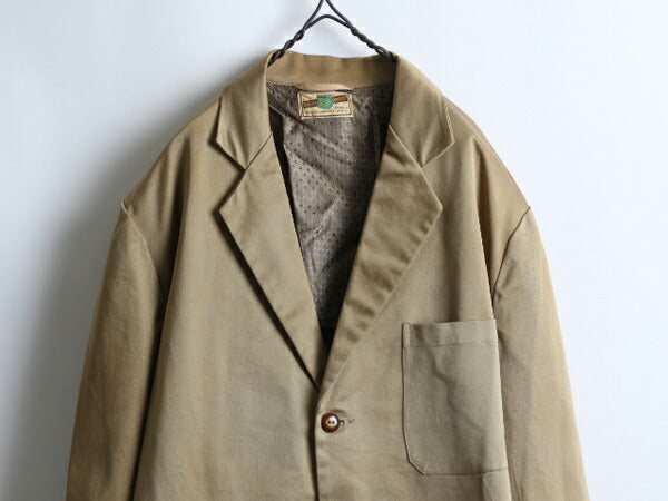 60's ★ Dickson Jenkins ディックソンジェンキンス コットン テーラード ジャケット ( メンズ 男性 36 ) 60年代 ビンテージ 古着 カーキ