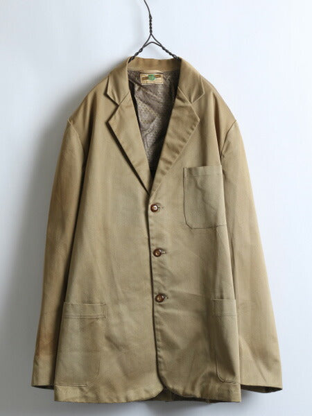 60's ★ Dickson Jenkins ディックソンジェンキンス コットン テーラード ジャケット ( メンズ 男性 36 ) 60年代 ビンテージ 古着 カーキ