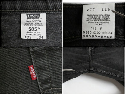 00s ★ リーバイス 505 ブラック デニム パンツ メンズ 33 34 古着 00年代 オールド Levis ジーンズ ジーパン Gパン スリム ストレート 黒