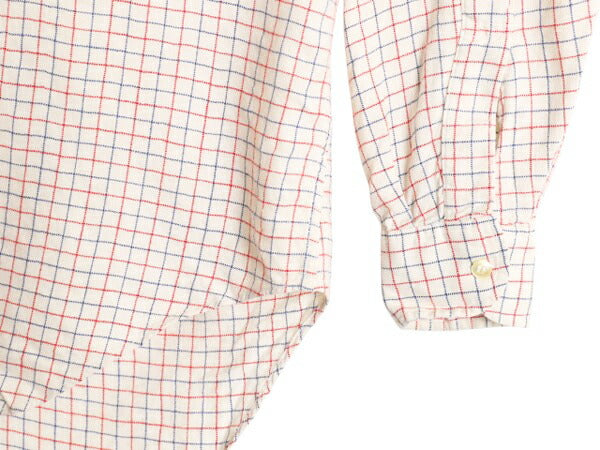 60s ★ タッタソール チェック 長袖 シャツ メンズ M 程 ヴィンテージ 長袖シャツ ポケット付き ウール 混 ヴィエラ 素材 スコットランド製