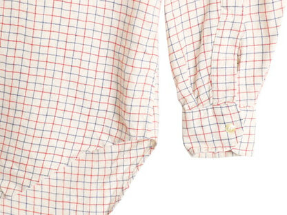 60s ★ タッタソール チェック 長袖 シャツ メンズ M 程 ヴィンテージ 長袖シャツ ポケット付き ウール 混 ヴィエラ 素材 スコットランド製