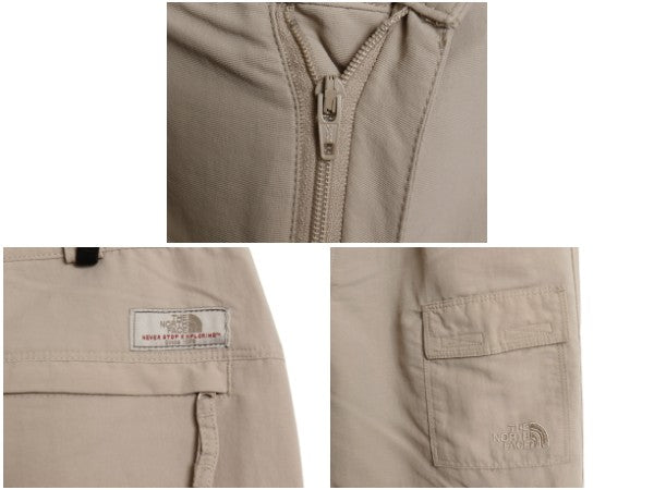 US企画 ノースフェイス 3WAY ナイロン カーゴ コンバーチブル パンツ 8 レディース M 程 ショートパンツ ロングパンツ クロップド ベージュ