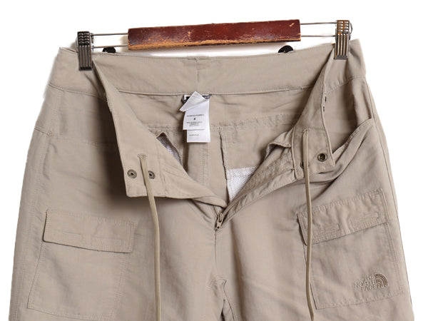 US企画 ノースフェイス 3WAY ナイロン カーゴ コンバーチブル パンツ 8 レディース M 程 ショートパンツ ロングパンツ クロップド ベージュ