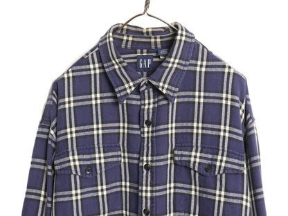 00s オールド ギャップ チェック 長袖 ヘビー フランネル シャツ メンズ XL 旧タグ ネルシャツ 長袖シャツ マルチカラー 大きいサイズ ネル