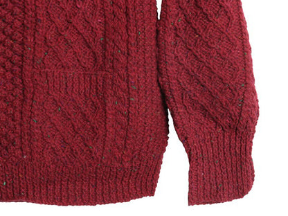 80s アイルランド製 フィッシャーマン ニットカーディガン レディース XL ヴィンテージ ウール セーター ケーブル ローゲージ ハンドメイド