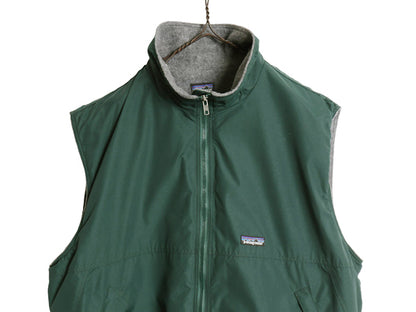  90s ★ パタゴニア シェルド シンチラ ベスト メンズ XL / 96年製 オールド ナイロン 裏 フリース 大きいサイズ 重ね着 ハンター グリーン