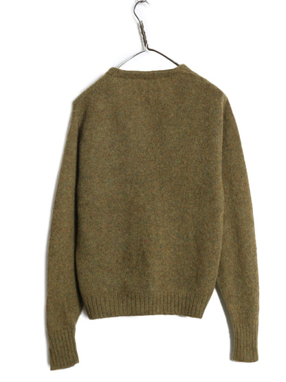 60s 70s ★ モヘア ニット カーディガン メンズ S / 古着 ヴィンテージ ウール セーター 毛足 毛長 シャギー 前開き グランジ 無地