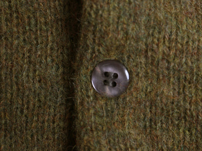 60s 70s ★ モヘア ニット カーディガン メンズ S / 古着 ヴィンテージ ウール セーター 毛足 毛長 シャギー 前開き グランジ 無地