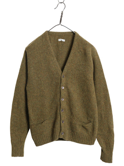 60s 70s ★ モヘア ニット カーディガン メンズ S / 古着 ヴィンテージ ウール セーター 毛足 毛長 シャギー 前開き グランジ 無地