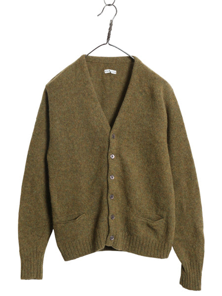 60s 70s ★ モヘア ニット カーディガン メンズ S / 古着 ヴィンテージ ウール セーター 毛足 毛長 シャギー 前開き グランジ 無地