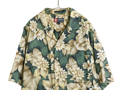 90s チャップス ラルフローレン オープンカラー 半袖 アロハシャツ メンズ XL オールド ループ留め 開襟 ハワイアン ボックス 大きいサイズ