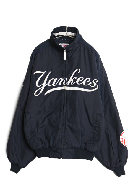 ヤンキース 中綿 ナイロン ジャケット メンズ M / MLB オフィシャル マジェスティック トラック スタジャン フリース ライナー 大リーグ 紺