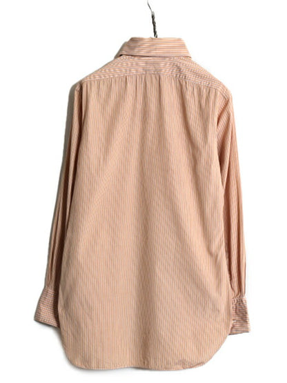 デッドストック 70s ビスポーク ★ ARTHUR GLUCK ストライプ 長袖 ドレス シャツ メンズ M 程/ 新品 70年代 ヴィンテージ USA製 コットン