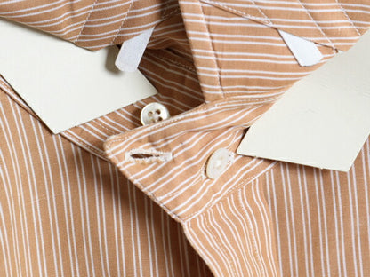 デッドストック 70s ビスポーク ★ ARTHUR GLUCK ストライプ 長袖 ドレス シャツ メンズ M 程/ 新品 70年代 ヴィンテージ USA製 コットン