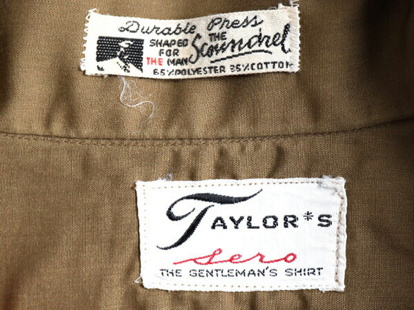 70's TAYLOR'S コットン ポリエステル 長袖 シャツ (15 M程)