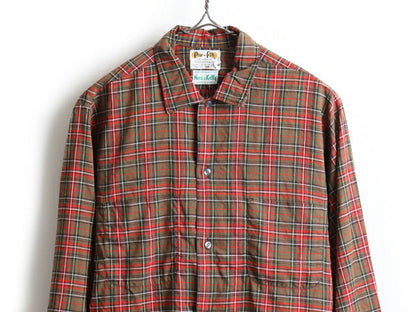 60's Per Fit チェック コットン 長袖 シャツ (33 M程)