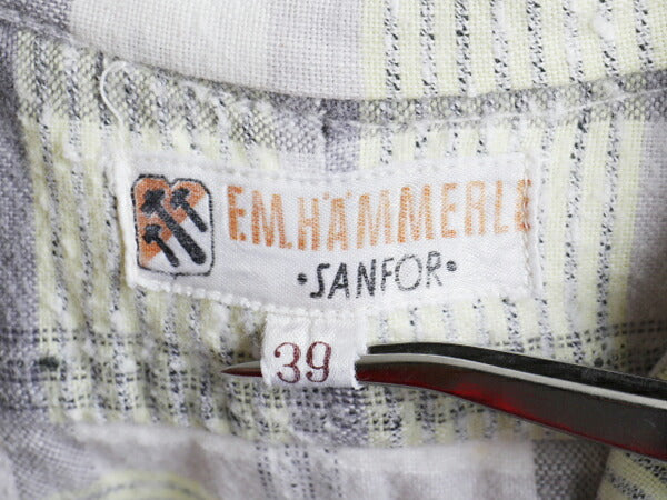 E.M.HAMMERLE チェック プルオーバー フランネル 長袖 グランパ シャツ (39)