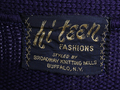 60's hi teen Letter Cardigan Navy (about S)