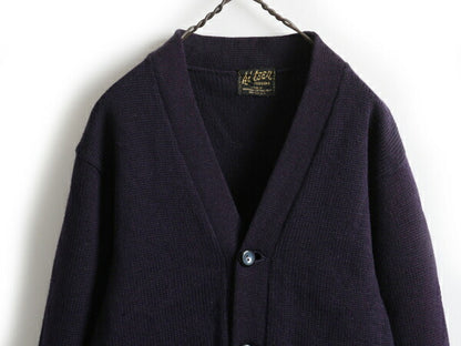 60's hi teen Letter Cardigan Navy (about S)