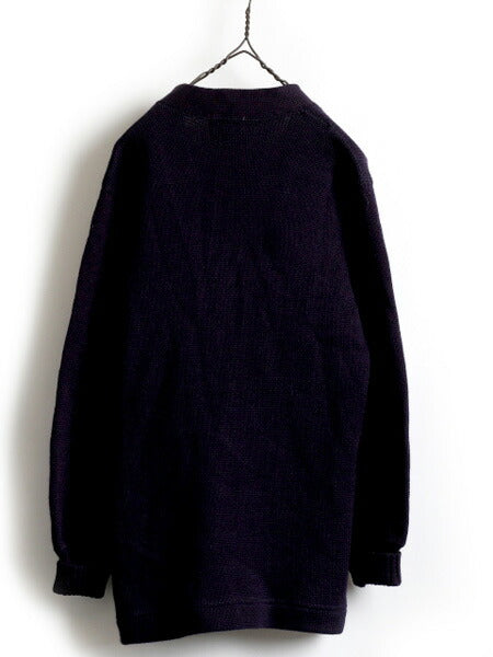 60's hi teen Letter Cardigan Navy (about S)