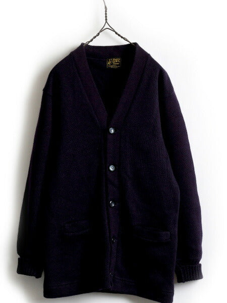 60's hi teen Letter Cardigan Navy (about S)