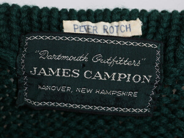 50's ★ James Campion ジェームズカンピオン ボートネック ウール 長袖 ニット セーター ( メンズ 男性 S〜M程 ) 50年代 ビンテージ 古着