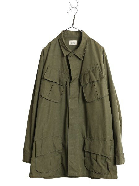 デッドストック 60s ★ 米軍実物 US ARMY 4th ジャングルファティーグ ジャケット MEDIUM LONG / ヴィンテージ ミリタリー リップストップ