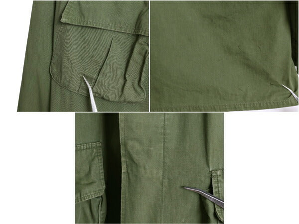 60s ★ 米軍実物 US ARMY 3rd 2nd 過渡期 ジャングルファティーグ ジャケット LARGE SHORT 程/ ヴィンテージ ミリタリー ノンリップ カーキ