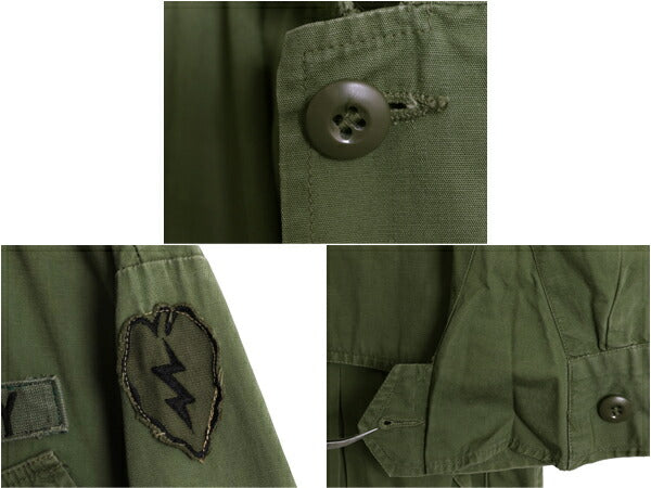 60s ★ 米軍実物 US ARMY 3rd 2nd 過渡期 ジャングルファティーグ ジャケット LARGE SHORT 程/ ヴィンテージ ミリタリー ノンリップ カーキ