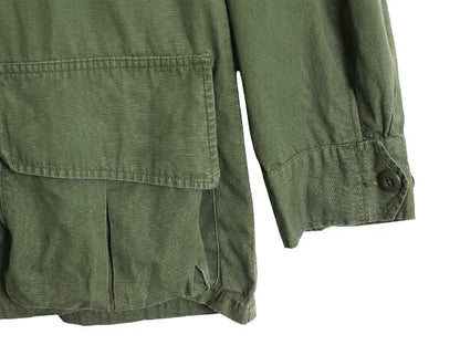 60s ★ 米軍実物 US ARMY 3rd 2nd 過渡期 ジャングルファティーグ ジャケット LARGE SHORT 程/ ヴィンテージ ミリタリー ノンリップ カーキ