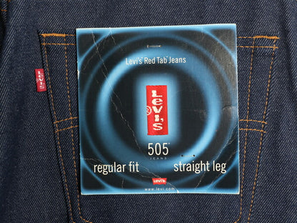 デッドストック 90s USA製 ★ リーバイス 505 デニム パンツ メンズ 33 34 オールド ジーンズ ジーパン スリム ストレート テーパード 濃紺