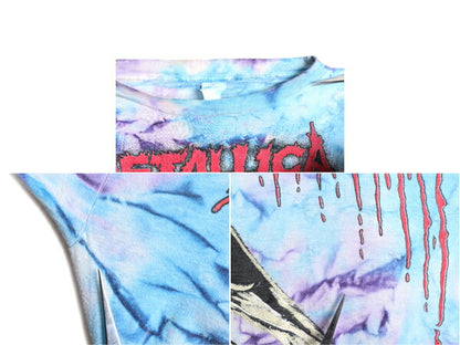 90s ★ メタリカ パスヘッド イラスト プリント タイダイ Tシャツ メンズ L / 90年代 METALLICA 1994 ツアー PUSHEAD スカル バンド ロック