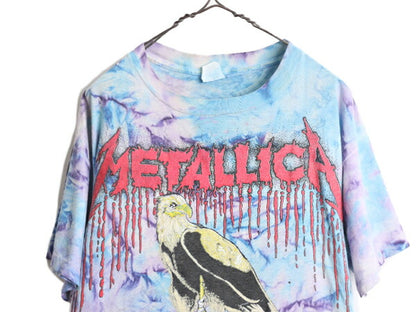 90s ★ メタリカ パスヘッド イラスト プリント タイダイ Tシャツ メンズ L / 90年代 METALLICA 1994 ツアー PUSHEAD スカル バンド ロック