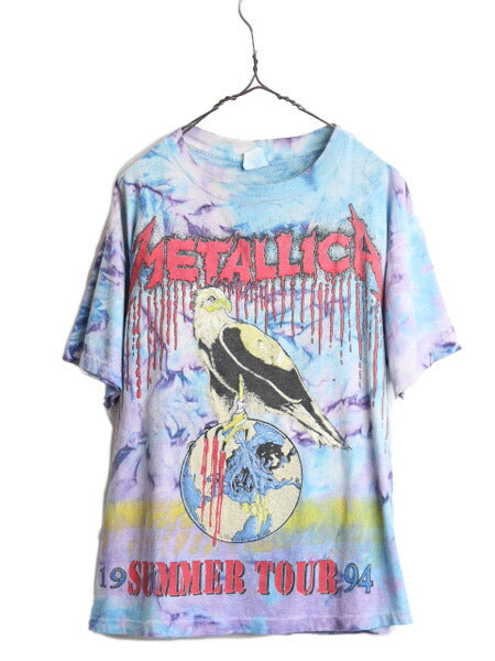 90s ★ メタリカ パスヘッド イラスト プリント タイダイ Tシャツ メンズ L / 90年代 METALLICA 1994 ツアー PUSHEAD スカル バンド ロック