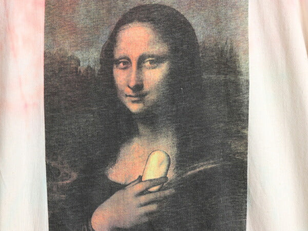 90s USA製 ★ 名画 モナリザ パロディ プリント タイダイ Tシャツ メンズ XL / 古着 90年代 オールド ダヴィンチ 企業物 ジョーク イラスト