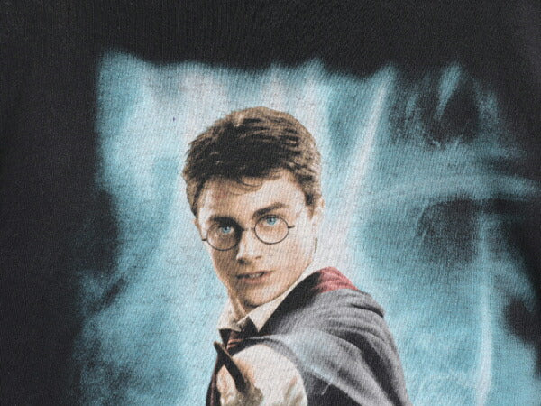 00s ★ ハリーポッター フォト イラスト プリント Tシャツ メンズ M 00年代 オールド Harry Potter ムービー 映画 オフィシャル 当時物 黒