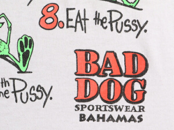 90s USA製 ★ BAD DOG キャラクター イラスト プリント Tシャツ メンズ L / 90年代 オールド 犬 アニマル ドッグ エロ シングルステッチ 白