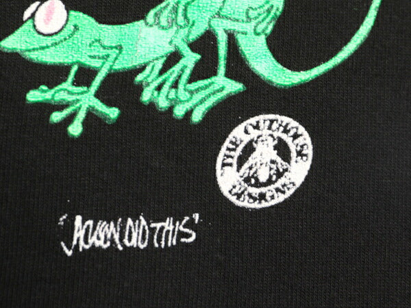 90s USA製 ★ カメレオン 四十八手 イラスト プリント Tシャツ メンズ M / 古着 90年代 当時物 エロ SEX キャラクター シングルステッチ 黒
