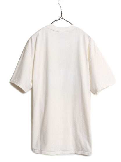 90s USA製 ★ アート イラスト プリント Tシャツ メンズ XL / 古着 90年代 オールド メッセージ 絵画 芸術 大きいサイズ ヘビーウェイト 白