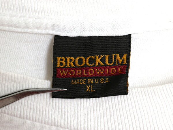 90s USA製 ★ ポール マッカートニー ワンポイント ツアー 刺繍 Tシャツ メンズ XL オールド 当時物 ビートルズ バンド ロック BROCKUM 白