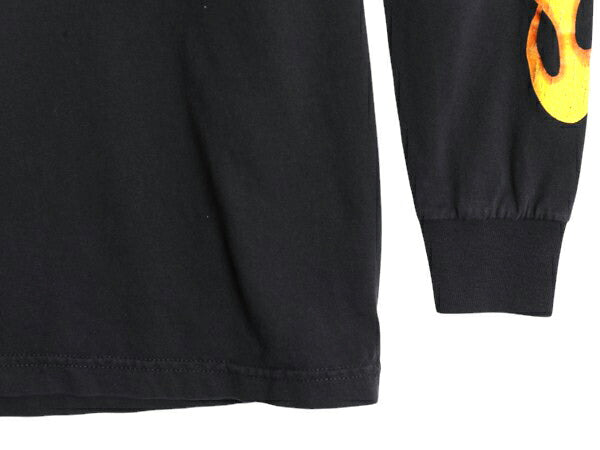 90s ★ ゴッドスマック 4面 プリント 長袖 Tシャツ メンズ L 程/ 古着 当時物 ロンT バンド ロック メタル ファイヤー 袖プリント 黒 GIANT