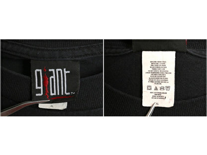 90s ★ ゴッドスマック 4面 プリント 長袖 Tシャツ メンズ L 程/ 古着 当時物 ロンT バンド ロック メタル ファイヤー 袖プリント 黒 GIANT