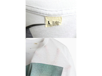 90s USA製 ★ ビリージョエル ツアー イラスト プリント Tシャツ メンズ L / 古着 オールド バンド 当時物 シングルステッチ ヤンキース 白