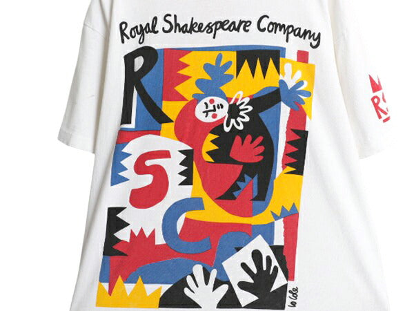 90s ★ ロイヤル シェイクスピア カンパニー アート イラスト プリント Tシャツ メンズ M 古着 オールド 企業 当時物 シングルステッチ 白