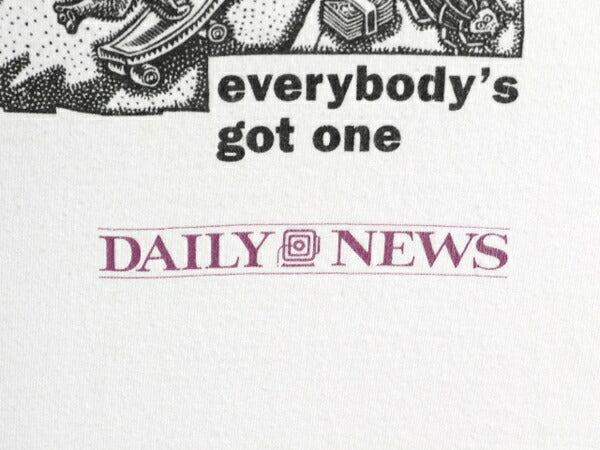 90s USA製 ★ DAILY NEWS アート イラスト プリント Tシャツ メンズ XL / 古着 オールド ニュースペーパー 企業物 当時物 シングルステッチ